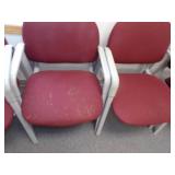 4 Red Chairs and 2 Brown Chairs