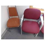 4 Red Chairs and 2 Brown Chairs