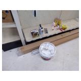 Cordless Tool Cleaner, 2 box Vinyl End Cap, Irwin Strait Line, Cordless Finish Fuel, Caution Tape, Bucket of Panel Adhesive