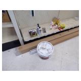 Cordless Tool Cleaner, 2 box Vinyl End Cap, Irwin Strait Line, Cordless Finish Fuel, Caution Tape, Bucket of Panel Adhesive