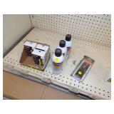 Cordless Tool Cleaner, 2 box Vinyl End Cap, Irwin Strait Line, Cordless Finish Fuel, Caution Tape, Bucket of Panel Adhesive