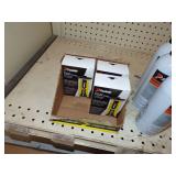 Cordless Tool Cleaner, 2 box Vinyl End Cap, Irwin Strait Line, Cordless Finish Fuel, Caution Tape, Bucket of Panel Adhesive