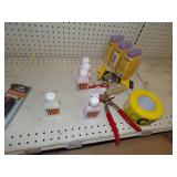 Cordless Tool Cleaner, 2 box Vinyl End Cap, Irwin Strait Line, Cordless Finish Fuel, Caution Tape, Bucket of Panel Adhesive