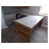 Gray Office - Desk, Chair and Shelving