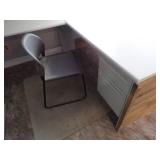 Gray Office - Desk, Chair and Shelving