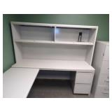 Green Office - Desk, Cabinet with Countertop, File Cabinet and Coatrack