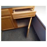 Green Office - Desk, Cabinet with Countertop, File Cabinet and Coatrack