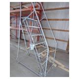 Gray Rolling Ladder Steel