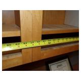 Office Red Desk and Wall Cabinet, Chair, Wood Table, and File Cabinet