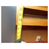 Office Red Desk and Wall Cabinet, Chair, Wood Table, and File Cabinet