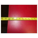 Office Red Desk and Wall Cabinet, Chair, Wood Table, and File Cabinet