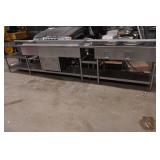 Stainless Steel Prep Table with Sink and Burners for Inset Pots