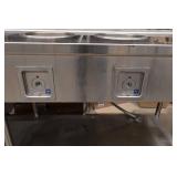 Stainless Steel Prep Table with Sink and Burners for Inset Pots