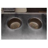 Stainless Steel Prep Table with Sink and Burners for Inset Pots