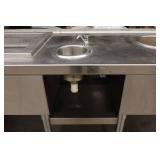 Stainless Steel Prep Table with Sink and Burners for Inset Pots