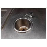 Stainless Steel Prep Table with Sink and Burners for Inset Pots