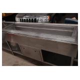 Stainless Steel Prep Table with Sink and Burners for Inset Pots