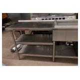 Stainless Steel Prep Table with Sink and Burners for Inset Pots