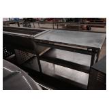 Stainless Steel Prep Table with Sink and Burners for Inset Pots