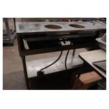 Stainless Steel Prep Table with Sink and Burners for Inset Pots