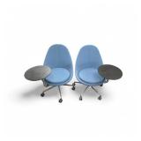 2 Blue Keilhauer Reversable ArmTablet Chairs each retails new for $1370