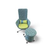 Keilhauer Juxta High Back Swivel Lounge Chair w/ Stool