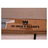 WEN 10236F2 Quick-Adjust 36-Inch Steel Bar Clamps with 2.5-Inch Throat and Micro-Adjustment Handle, Two Pack