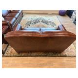 Smith Brothers of Berne Leather Loveseat - 61 in W x 34 in H x 33 in D, Brown