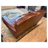 Smith Brothers of Berne Leather Loveseat - 61 in W x 34 in H x 33 in D, Brown