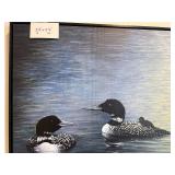 Kevin Dodds - Two Loons on Lake Framed Canvas Signed Print (37 x 47 in)
