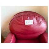 Red Leather Club Chair - 38x32x36 (H x W x D)