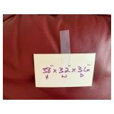 Red Leather Club Chair - 38x32x36 (H x W x D)