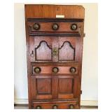 MAGNIFICENT Antique Solid Rosewood Door From India w Orig Brass Hardware & Wall Mountable