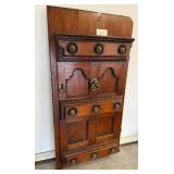 MAGNIFICENT Antique Solid Rosewood Door From India w Orig Brass Hardware & Wall Mountable