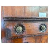 MAGNIFICENT Antique Solid Rosewood Door From India w Orig Brass Hardware & Wall Mountable