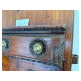 MAGNIFICENT Antique Solid Rosewood Door From India w Orig Brass Hardware & Wall Mountable