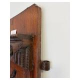 MAGNIFICENT Antique Solid Rosewood Door From India w Orig Brass Hardware & Wall Mountable