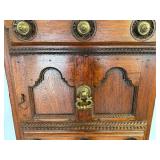 MAGNIFICENT Antique Solid Rosewood Door From India w Orig Brass Hardware & Wall Mountable