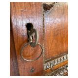 MAGNIFICENT Antique Solid Rosewood Door From India w Orig Brass Hardware & Wall Mountable