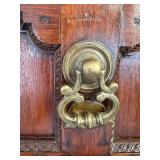 MAGNIFICENT Antique Solid Rosewood Door From India w Orig Brass Hardware & Wall Mountable