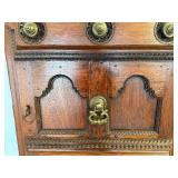 MAGNIFICENT Antique Solid Rosewood Door From India w Orig Brass Hardware & Wall Mountable