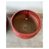 Red Glazed Ceramic Planters - Pair (Lot of 2)