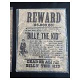 The Sundance Kid, Billy the Kid & Jesse James Replica Wanted Posters (Lot of 3)