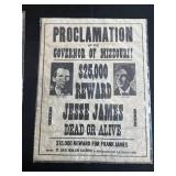 The Sundance Kid, Billy the Kid & Jesse James Replica Wanted Posters (Lot of 3)