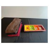 Certified International Tara Reed Ole Relish Tray - 4-Comp Ceramic Tray & Hand Towel Set