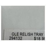 Certified International Tara Reed Ole Relish Tray - 4-Comp Ceramic Tray & Hand Towel Set