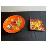 Certified International Tara Reed Ole Dessert Plate 8.25 in & Caliente Plate (Lot of 2)