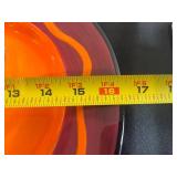 California Souvenir Ceramic Plate Set - 2-Piece Orange Cactus & Rainbow Design