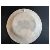 Exquisite Hand-Painted Circular Mexican Folk Art Scene Pottery Plate