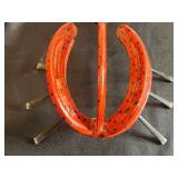 Unique Lucky Lady Bug Made out of Horseshoes & Nails Decorative Art Piece